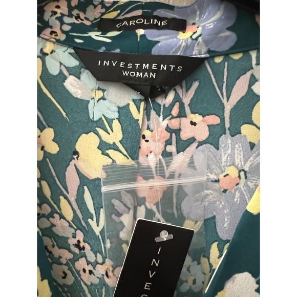 Investments Woman Tunic Plus Size 2X Blouse Shirt 3/4 Sleeve Caroline Green B35 - Picture 8 of 16